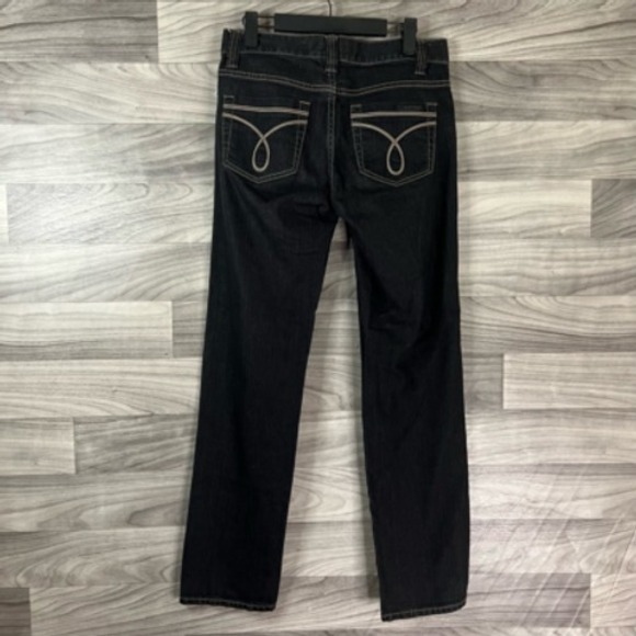 Calvin Klein Womens‎ Skinny Jeans Black Pockets Stitching Dark Wash Mid Rise 2 - Picture 2 of 12